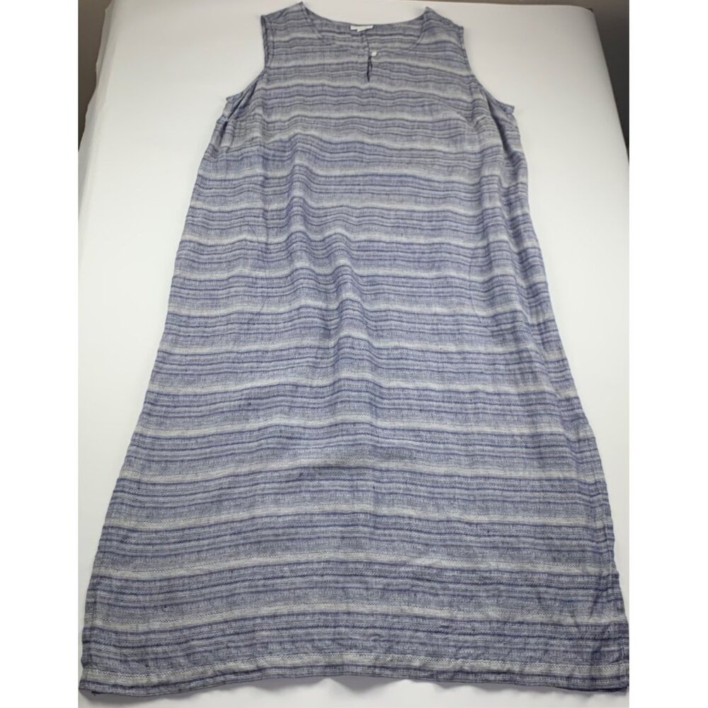 J. Jill Blue and White Striped Maxi Dress